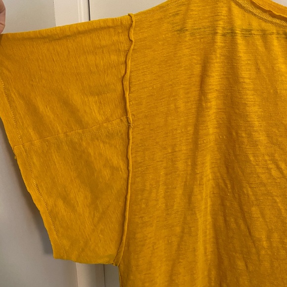 Free People Yellow Take Me Tee size large - Picture 2 of 5